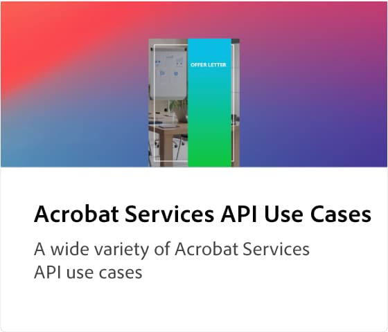 Adobe Acrobat Services API use cases