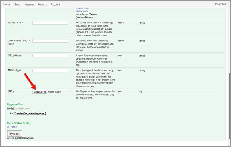 Screenshot of where to upload PDF