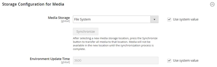 Advanced configuration - Storage Configuration for Media - File System