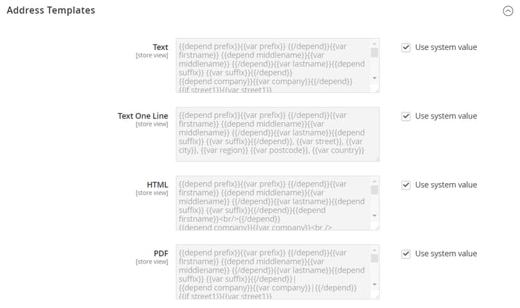 Address Templates