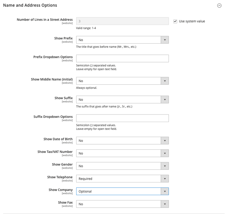 Name and Address Options - Open Source