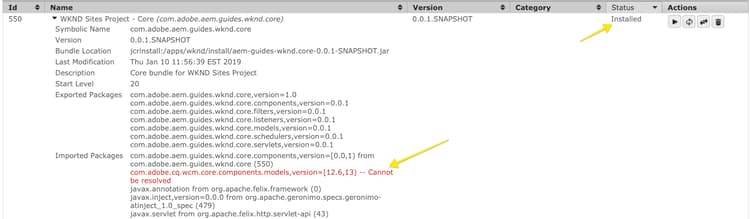 Bundle Error in AEM