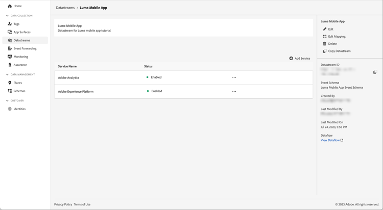 datastream settings