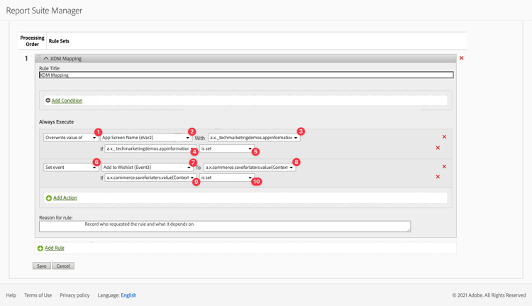 analytics processing rules