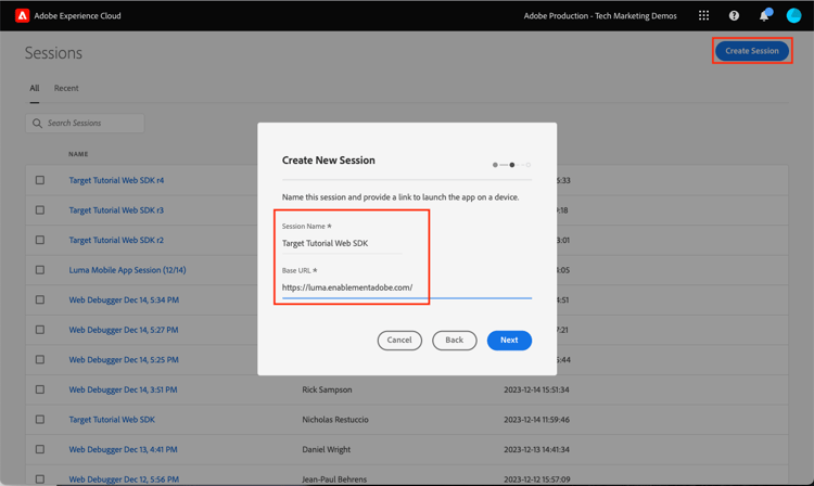 Validate in assurance new session