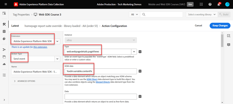 Analytics datastream override