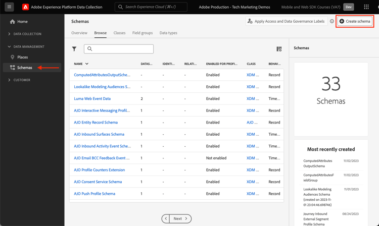 Create Schema