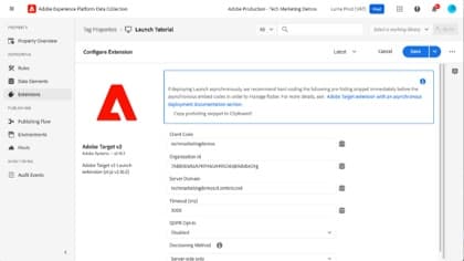 Implement Target with Adobe Experience Platform Tags